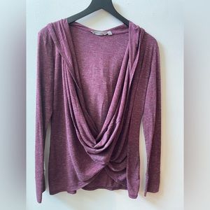 Athleta Nep Infinity Crisscross Front Lightweight Hoodie, purple, medium